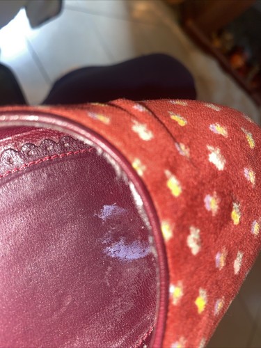 Marc Jacobs Burgundy Preppy Velvet Floral Ballet Flats Womens 8.5M Italy - Picture 15 of 15