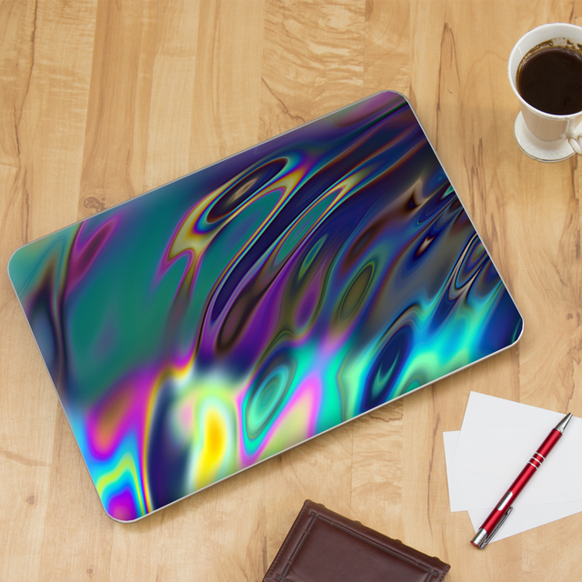 Laptop Skin Wrap Universal for 13 inch Oil Slick Opal Colorful Resin