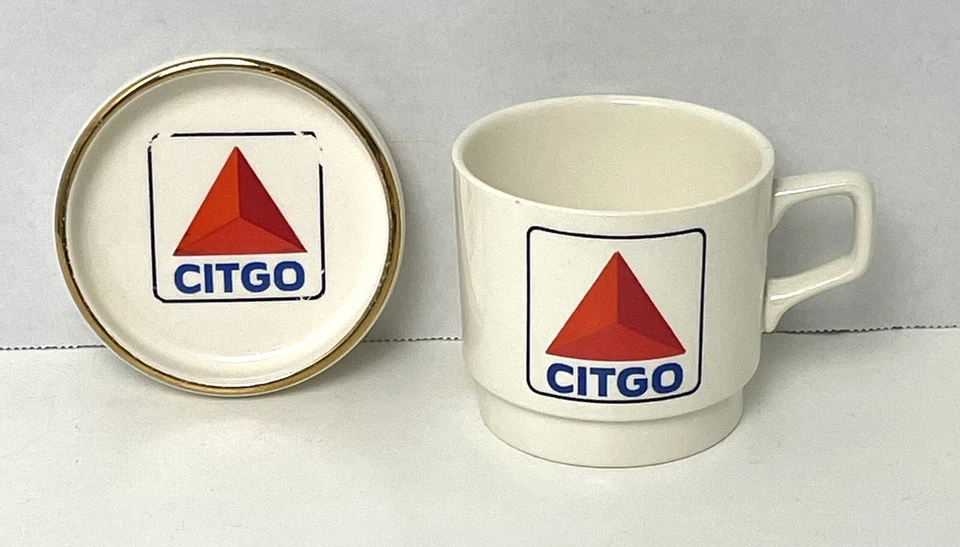 Vintage Citgo Cities Service Mug & Coaster Lid Oil & Gas Petroleum *READ* - Image 3 of 4