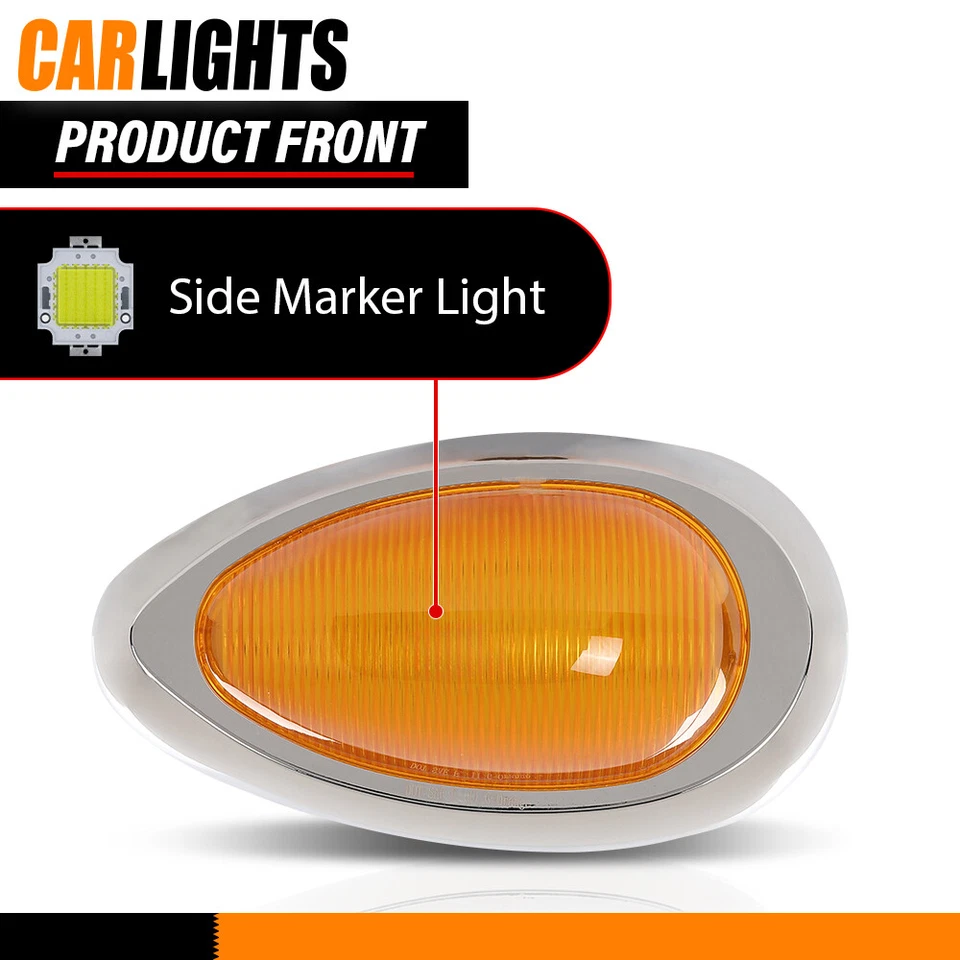 Pair 15LED Side Marker Signal Light Fit For Freightliner Century / Columbia Foto 3 de 4