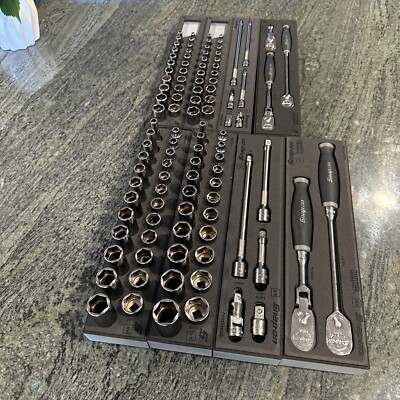 #ad #ad Snap on 106 pc 3 8” amp; 1 4” dark titanium sae metric foam tool set $3495.00
