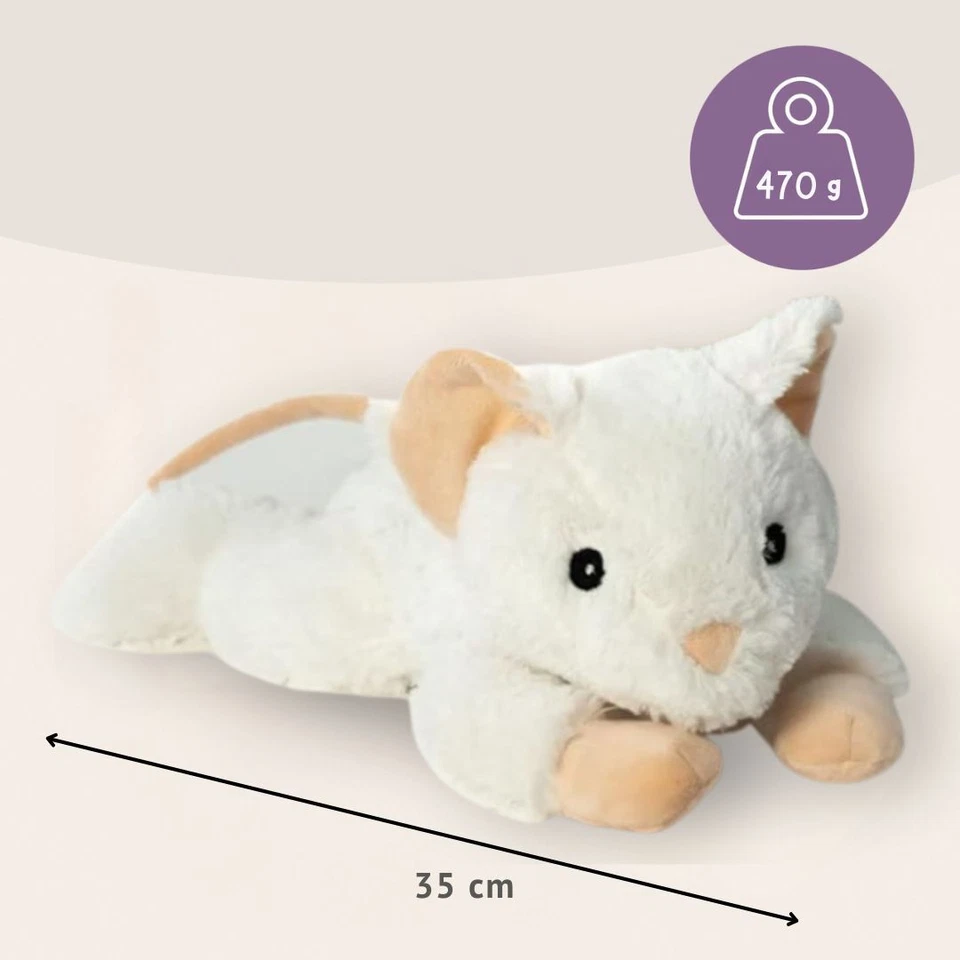 Habibi Plush Premium Wärmetier Maus weiß herausnehmbares Körnerkissen - Bild 2 von 4