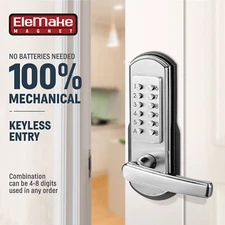 Elemake Keypad Door Lock, Keyless Entry Door Lock Mechanical Lock with Keypad