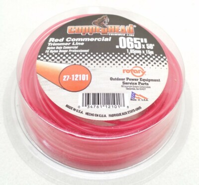 12101 Rotary Red Nylon Commercial Round Trimmer Line .065''x50' Loop
