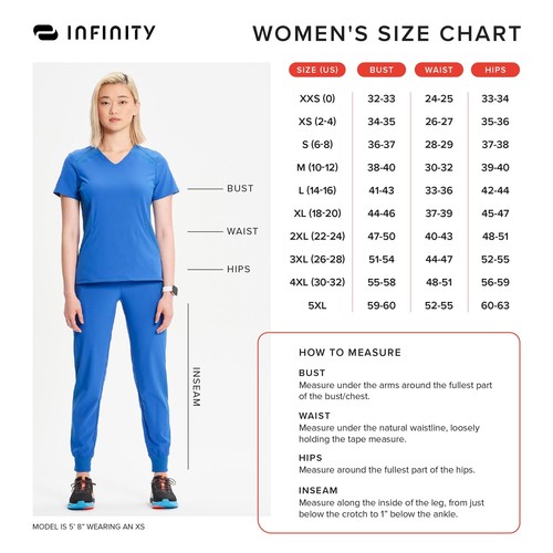 Infinity Women Scrubs Top Round Neck CK609, Size: XS, Leopard Vibes - Picture 5 of 6
