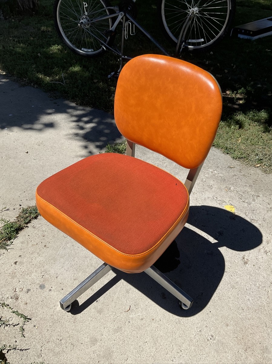Vintage All-Steel Inc Mid Century Modern Orange Rolling Vintage All-Steel Inc Mid Century Modern Orange Rolling