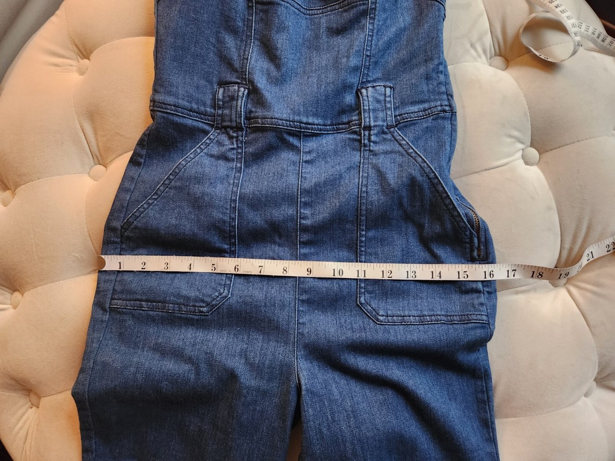 Guess Jean Jumpsuit Open Back GUESS Back Lace-Up Denim Jumpsuit