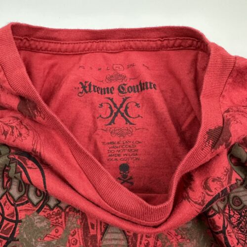 Xtreme Couture by Affliction Distressed Vintage Skull Crossed Up Shirt Sz XL - Picture 3 of 12