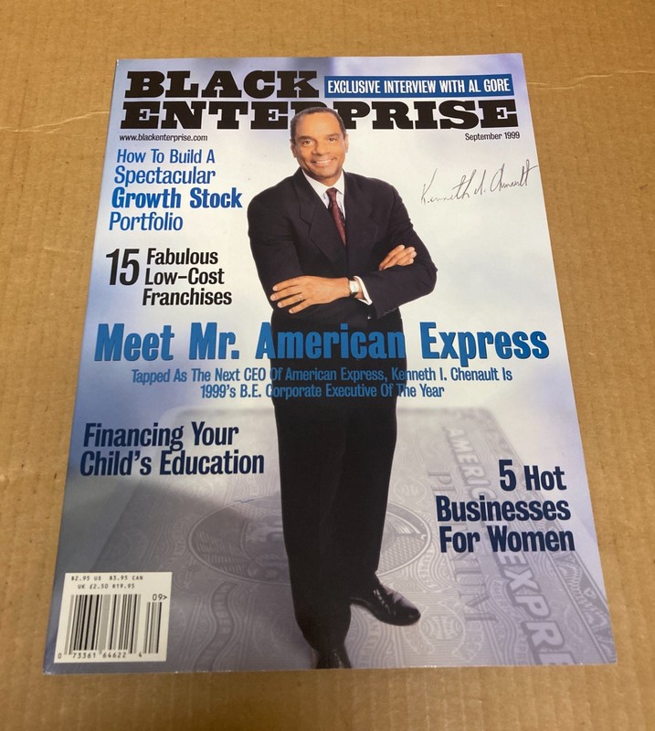 American Express CEO  Ken Chenault autograph 1999 Black Enterprise Magazine