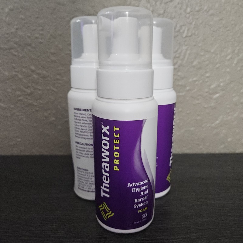 3 Theraworx PROTECT Skin Advanced Hygiene & Barrier Foam 7.1 oz ea Made in USA