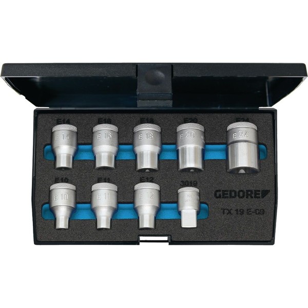SteckschlüSselsatz Tx 19 E-09 9-Tlg.1/2 Zoll E10-E24 Gedore-image