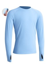 UPF 50 Boys Swim Shirt,Rash Guard with Thumb Holes, Quick-Drying Boys Rash G...