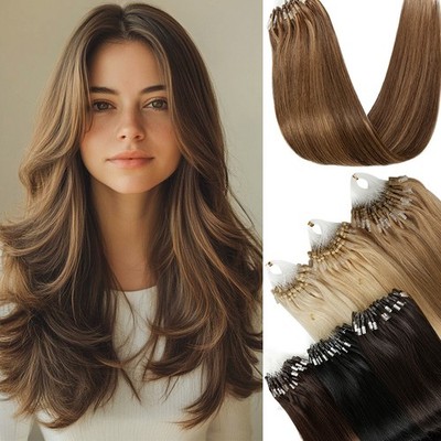 Micro Loop Link Beads Tip Russian Real Remy Human Hair Extension Mix Blonde 100G
