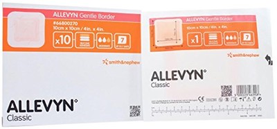 Smith and Nephew 66800270 Allevyn Gentle Border Dressing 4'' x 4'' - Box of 10