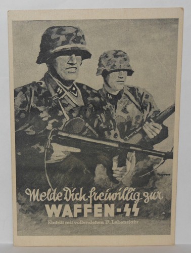 WW2 Germany Waffen SS Recruitment WWII Postcard & Artwork by Ottomar Anton