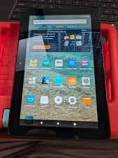 Amazon Fire 7 12th Gen., 16GB, Wi-Fi, 7-inch Black with Red Kids Case Bundle