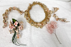 Vintage Bridal Hairpiece Wired Floral Leaves Vine Headpiece Pieces Small Lot