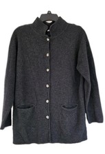 Jones New York 100 Lambs Wool Cardigan Sweater Size Medium P Button Up