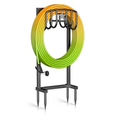 Mogaath Garden Hose Holder – Heavy-Duty Freestanding Metal Stand, Holds 150FT...