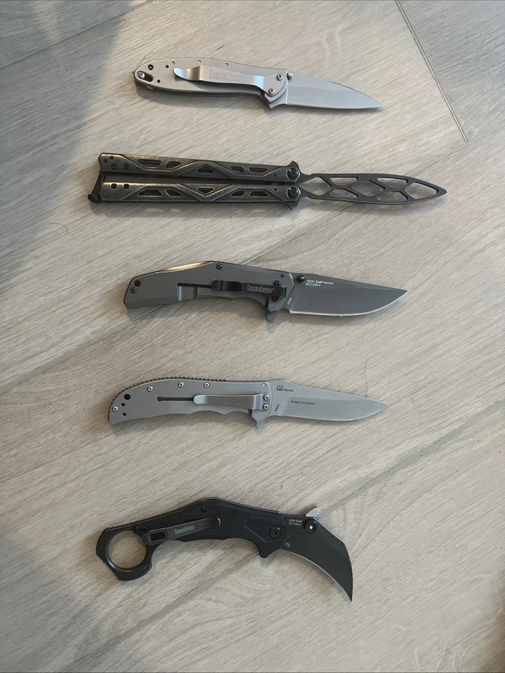 Kershaw Folding Knife Lot of 5, Trainer Butterfly, Karambit，assisted - Image 3 of 4