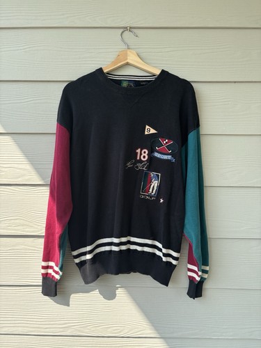 Vintage 90s Fairway Golf Color Block Sweater Large Color block
