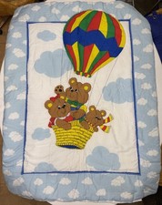 Vintage Colorful Bear Themed Baby Quilt Crib Comforter