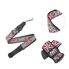 2pcs Wear-resistant Guitar Strap Adjustable Guitar Belt Embroidery Bass Belt