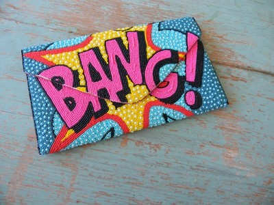 ''BANG'' GORGEOUS FULLY BEADED EVENING CLUTCH MOD EMBELLISHED