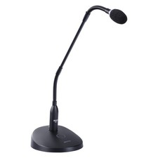 18" Gooseneck Condenser Microphone with Desktop Base, LED Indicator - Podium ...