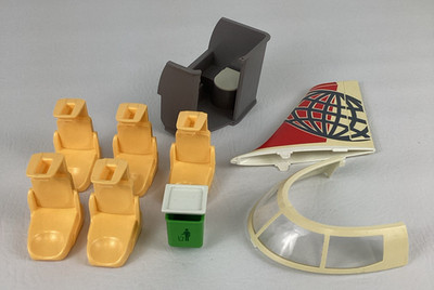 Playmobil 4310 Jet Plane Replacement Pieces Parts Seats Tail Pacific Airlines