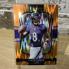 Panini 2025 Select Lamar Jackson Orange Shock Prizm 201/399 Premier #160 Ravens
