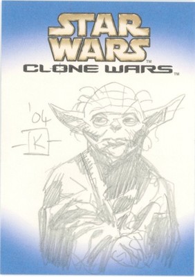 2004 Topps Star Wars Clone Wars Sketch Card Full Set Plunkett