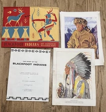 Story of the Blackfoot Indians Historical Sketch & 12  Photos 1958