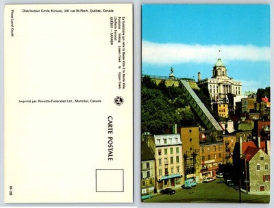 Quebec Canada Funicular Linking Lower Town To Upper Town Dufferin Postcard AF150