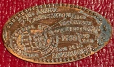 AUNC ELONGATED 1997 LINCOLN CENT MILWAUKEE COIN SHOW SESQUICENTENNIAL 1848-1998