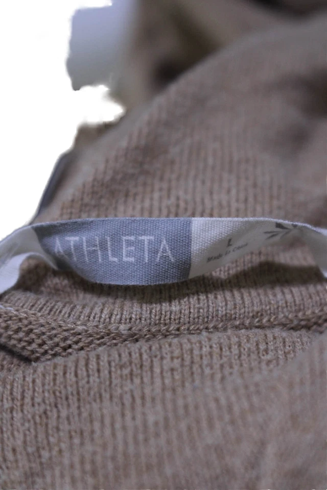 Vestido Suéter Athleta Para Mujer Algodón Cuello Alto Manga Larga Forrado Beige Talla L Foto 4 de 4