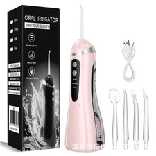 Ultrasonic Tooth Cleaner Kit Electric Dental Plaque Calculus Stain Remover Pink