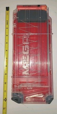 Nerf Mega 10 Round Motostryke Replacement Red & Clear Magazine Clip Only