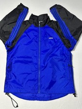 Adidas Vintage Windbreaker Full Zip Blue Black Mens Size Large See Pics