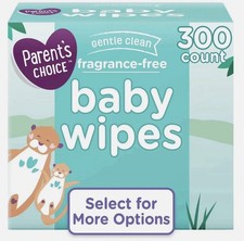 Parent's Choice Gentle Clean Fragrance-Free Baby Wipes 300 Count