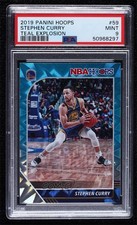 2019-20 Panini NBA Hoops Teal Explosion Stephen Curry #59 PSA 9 MINT 0k4