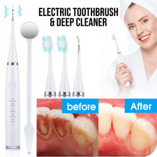 Electric Tooth Cleaner Plaque Remover Teeth Tartar Calculus Kit Cleaning Tool US