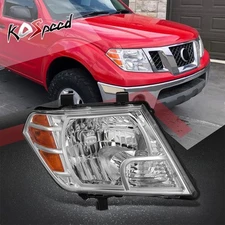 Passenger RH Side OE Style Chrome/Amber Headlight for Nissan Frontier 2009-2021