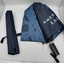 American Eagle Navy Blue Logo Graphic Print Fold Out Pop Up Umbrella NEW