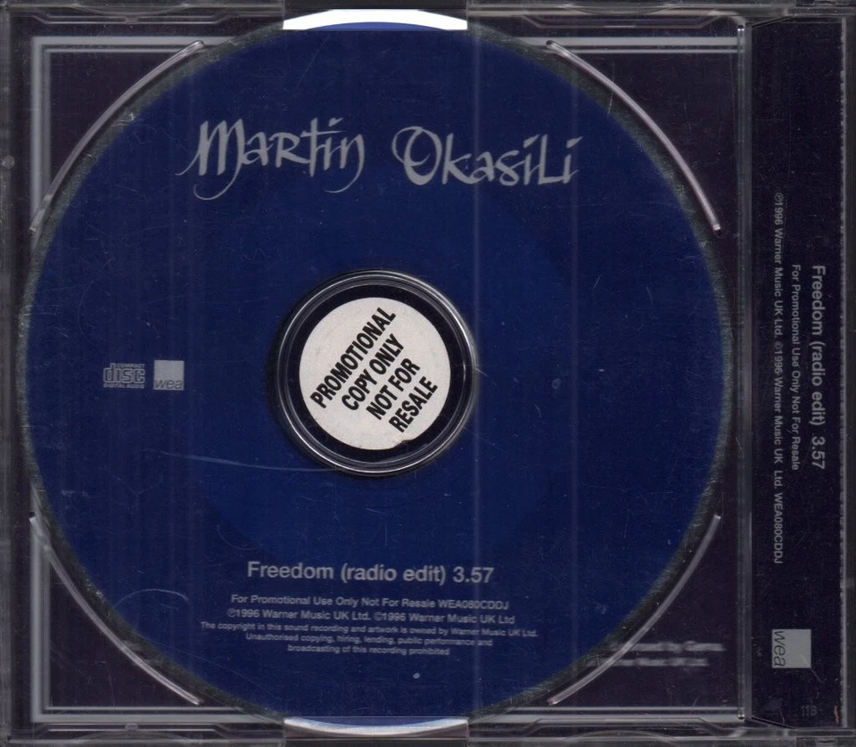 Martin Okasili Freedom CD UK Wea 1996 single promo has sticker on back of case - Bild 2 von 2