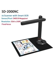 Book Scanner T101 Autofocus Document Scanner Max A4 A3 Size with Smart OCR Led