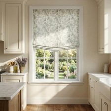 Light Filtering Cordless Relaxed Roman Shades Soft Curved Floral Window Blinds