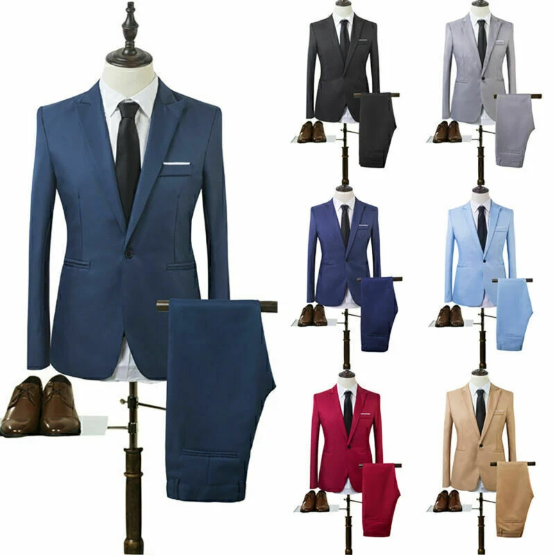Light blue suit jacket black pants top