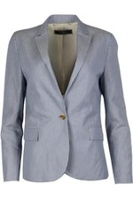 By Malene Birger Striped Silk And Linen Blen Blazer Dk 36 Uk 10