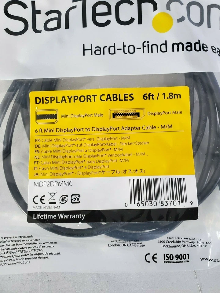 StarTech MDP2DPMM6 Dis­play­port-Ad­ap­ter Mini-DP, Mini Dis­play­Port _0,1_5 - Bild 2 von 3